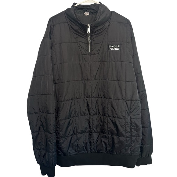 Dutch Bros MEDIUM+4X Black 1/4 Zip Up Pullover Windbreaker MEDIUM Is Brand New